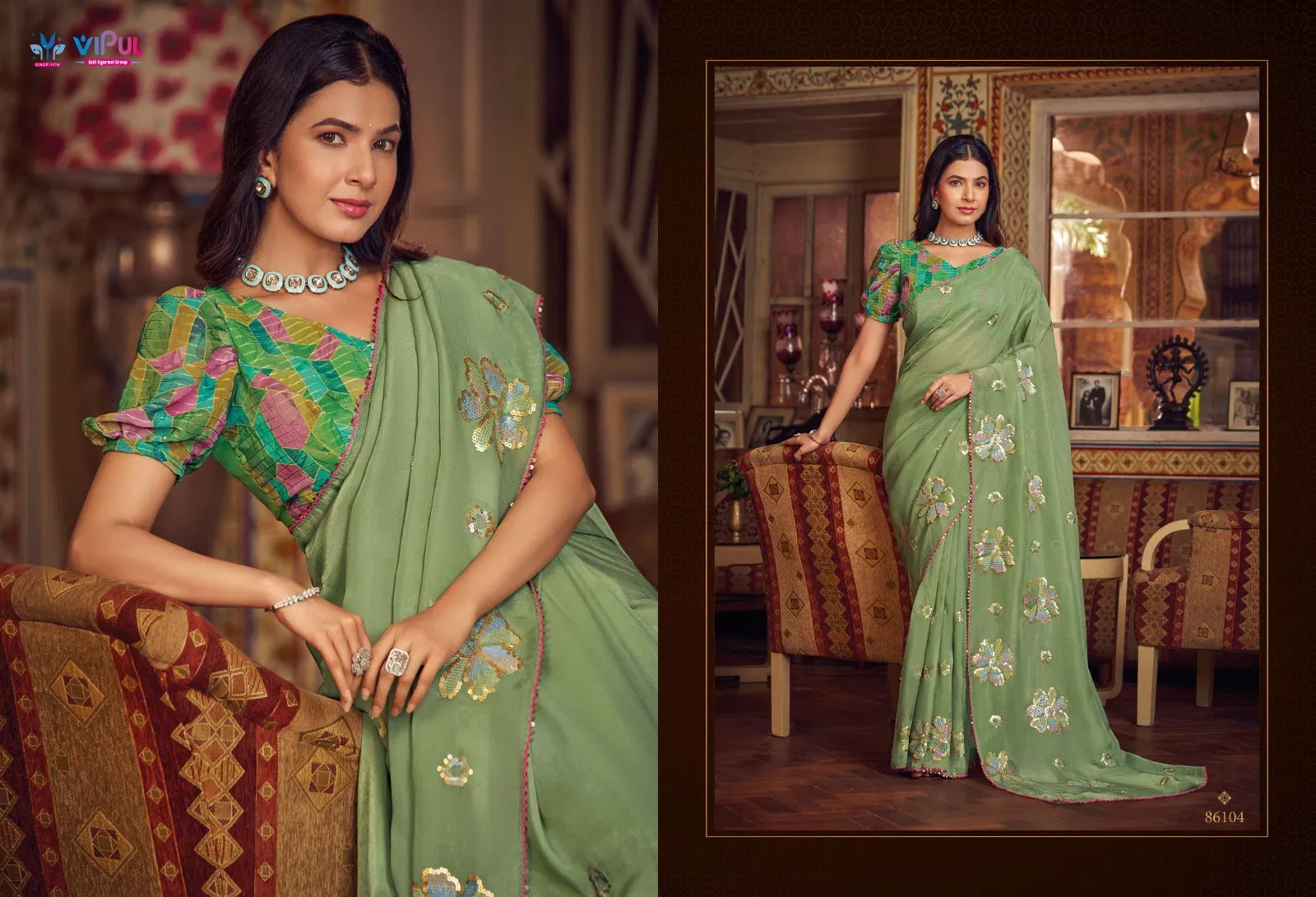Alia By Vipul Chiffon Saree Wholesale Clothing Suppliers In India
